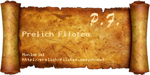 Prelich Filotea névjegykártya